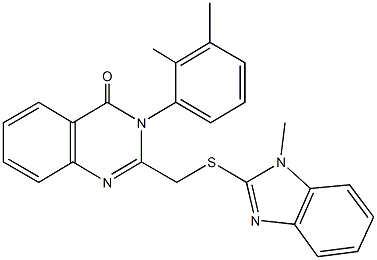 3-(2,3-dimethylphenyl)-2-{[(1-methyl-1H-benzimidazol-2-yl)sulfanyl]methyl}-4(3H)-quinazolinone Struktur