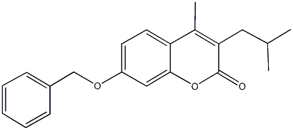 7-(benzyloxy)-3-isobutyl-4-methyl-2H-chromen-2-one Struktur