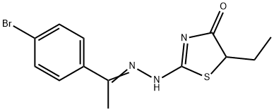 5-ethyl-1,3-thiazolidine-2,4-dione 2-{[1-(4-bromophenyl)ethylidene]hydrazone} Struktur