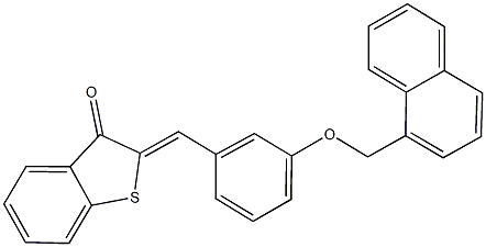 2-[3-(1-naphthylmethoxy)benzylidene]-1-benzothiophen-3(2H)-one Struktur