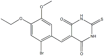 5-(2-bromo-4-ethoxy-5-methoxybenzylidene)-2-thioxodihydro-4,6(1H,5H)-pyrimidinedione Struktur