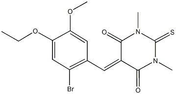 5-(2-bromo-4-ethoxy-5-methoxybenzylidene)-1,3-dimethyl-2-thioxodihydro-4,6(1H,5H)-pyrimidinedione Struktur