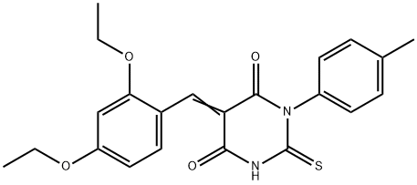 5-(2,4-diethoxybenzylidene)-1-(4-methylphenyl)-2-thioxodihydro-4,6(1H,5H)-pyrimidinedione Struktur