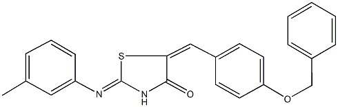 5-[4-(benzyloxy)benzylidene]-2-[(3-methylphenyl)imino]-1,3-thiazolidin-4-one Struktur