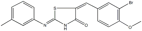 5-(3-bromo-4-methoxybenzylidene)-2-[(3-methylphenyl)imino]-1,3-thiazolidin-4-one Struktur