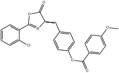 4-[(2-(2-chlorophenyl)-5-oxo-1,3-oxazol-4(5H)-ylidene)methyl]phenyl 4-methoxybenzoate Struktur