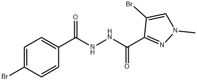 4-bromo-N'-(4-bromobenzoyl)-1-methyl-1H-pyrazole-3-carbohydrazide Struktur