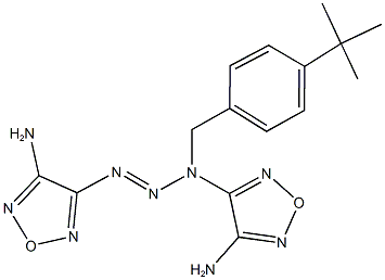 4-[3-(4-amino-1,2,5-oxadiazol-3-yl)-1-(4-tert-butylbenzyl)-2-triazenyl]-1,2,5-oxadiazol-3-ylamine Struktur