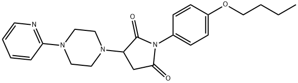 1-(4-butoxyphenyl)-3-[4-(2-pyridinyl)-1-piperazinyl]-2,5-pyrrolidinedione Struktur