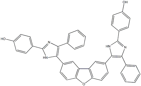 4-(5-{8-[2-(4-hydroxyphenyl)-4-phenyl-1H-imidazol-5-yl]dibenzo[b,d]furan-2-yl}-4-phenyl-1H-imidazol-2-yl)phenol Struktur