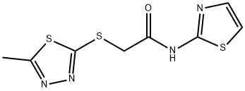 2-[(5-methyl-1,3,4-thiadiazol-2-yl)sulfanyl]-N-(1,3-thiazol-2-yl)acetamide Struktur