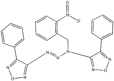 3-[1-{2-nitrobenzyl}-3-(4-phenyl-1,2,5-oxadiazol-3-yl)-2-triazenyl]-4-phenyl-1,2,5-oxadiazole Struktur