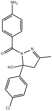 1-(4-aminobenzoyl)-5-(4-chlorophenyl)-3-methyl-4,5-dihydro-1H-pyrazol-5-ol Struktur