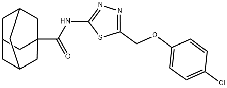 N-{5-[(4-chlorophenoxy)methyl]-1,3,4-thiadiazol-2-yl}-1-adamantanecarboxamide Struktur