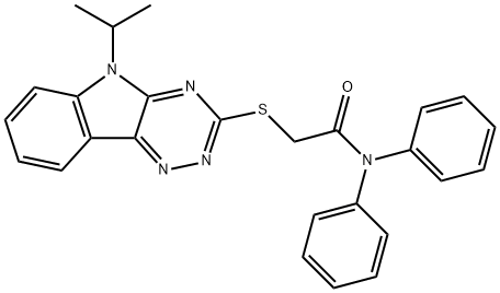 2-[(5-isopropyl-5H-[1,2,4]triazino[5,6-b]indol-3-yl)sulfanyl]-N,N-diphenylacetamide Struktur