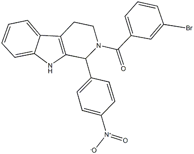 2-(3-bromobenzoyl)-1-{4-nitrophenyl}-2,3,4,9-tetrahydro-1H-beta-carboline Struktur