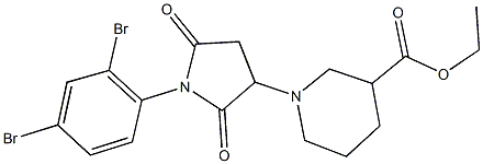 ethyl 1-[1-(2,4-dibromophenyl)-2,5-dioxo-3-pyrrolidinyl]-3-piperidinecarboxylate Struktur