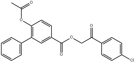 2-(4-chlorophenyl)-2-oxoethyl 6-(acetyloxy)[1,1'-biphenyl]-3-carboxylate Struktur