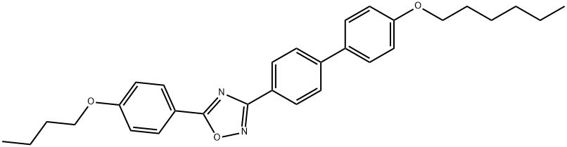 5-[4-(butyloxy)phenyl]-3-[4'-(hexyloxy)[1,1'-biphenyl]-4-yl]-1,2,4-oxadiazole Struktur