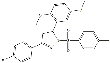 3-(4-bromophenyl)-5-(2,5-dimethoxyphenyl)-1-[(4-methylphenyl)sulfonyl]-4,5-dihydro-1H-pyrazole Struktur