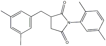 3-(3,5-dimethylbenzyl)-1-(2,5-dimethylphenyl)-2,5-pyrrolidinedione Struktur