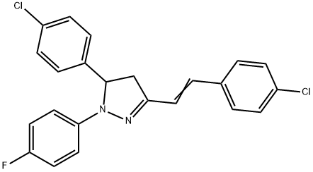 5-(4-chlorophenyl)-3-[2-(4-chlorophenyl)vinyl]-1-(4-fluorophenyl)-4,5-dihydro-1H-pyrazole Struktur