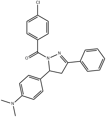 4-[1-(4-chlorobenzoyl)-3-phenyl-4,5-dihydro-1H-pyrazol-5-yl]-N,N-dimethylaniline Struktur