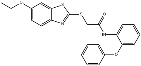 2-[(6-ethoxy-1,3-benzothiazol-2-yl)sulfanyl]-N-(2-phenoxyphenyl)acetamide Struktur