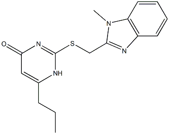 2-{[(1-methyl-1H-benzimidazol-2-yl)methyl]sulfanyl}-6-propyl-4(1H)-pyrimidinone Struktur