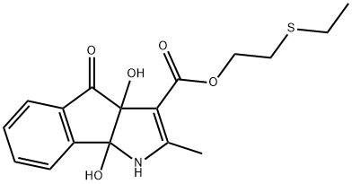 2-(ethylsulfanyl)ethyl 3a,8b-dihydroxy-2-methyl-4-oxo-1,3a,4,8b-tetrahydroindeno[1,2-b]pyrrole-3-carboxylate Struktur