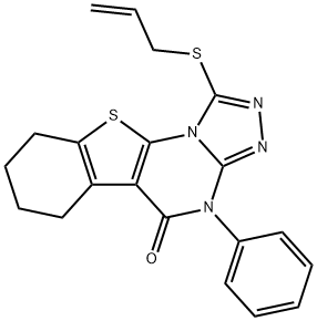 1-(allylsulfanyl)-4-phenyl-6,7,8,9-tetrahydro[1]benzothieno[3,2-e][1,2,4]triazolo[4,3-a]pyrimidin-5(4H)-one Struktur