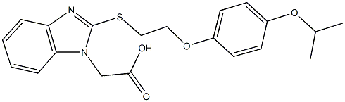 (2-{[2-(4-isopropoxyphenoxy)ethyl]sulfanyl}-1H-benzimidazol-1-yl)acetic acid Struktur