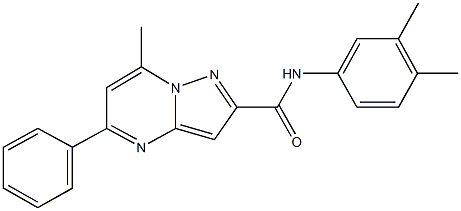 N-(3,4-dimethylphenyl)-7-methyl-5-phenylpyrazolo[1,5-a]pyrimidine-2-carboxamide Struktur