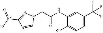 N-[2-chloro-5-(trifluoromethyl)phenyl]-2-{3-nitro-1H-1,2,4-triazol-1-yl}acetamide Struktur