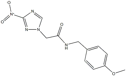 2-{3-nitro-1H-1,2,4-triazol-1-yl}-N-(4-methoxybenzyl)acetamide Struktur