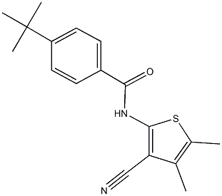 4-tert-butyl-N-(3-cyano-4,5-dimethyl-2-thienyl)benzamide Struktur