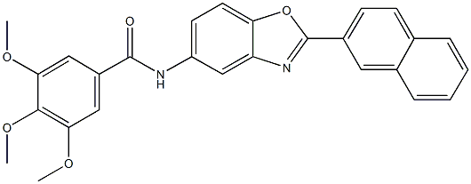 3,4,5-trimethoxy-N-[2-(2-naphthyl)-1,3-benzoxazol-5-yl]benzamide Struktur