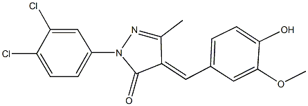 2-(3,4-dichlorophenyl)-4-(4-hydroxy-3-methoxybenzylidene)-5-methyl-2,4-dihydro-3H-pyrazol-3-one Struktur