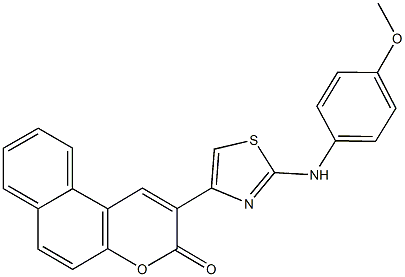 2-[2-(4-methoxyanilino)-1,3-thiazol-4-yl]-3H-benzo[f]chromen-3-one Struktur