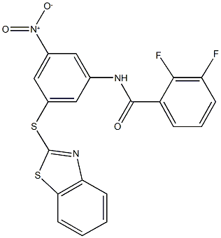 N-{3-(1,3-benzothiazol-2-ylsulfanyl)-5-nitrophenyl}-2,3-difluorobenzamide Struktur