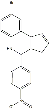 8-bromo-4-{4-nitrophenyl}-3a,4,5,9b-tetrahydro-3H-cyclopenta[c]quinoline Struktur