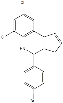 4-(4-bromophenyl)-6,8-dichloro-3a,4,5,9b-tetrahydro-3H-cyclopenta[c]quinoline Struktur