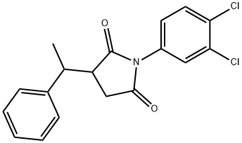 1-(3,4-dichlorophenyl)-3-(1-phenylethyl)pyrrolidine-2,5-dione Struktur