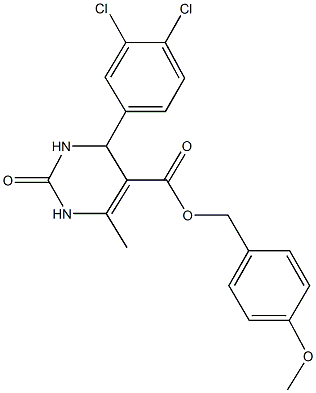 4-methoxybenzyl 4-(3,4-dichlorophenyl)-6-methyl-2-oxo-1,2,3,4-tetrahydro-5-pyrimidinecarboxylate Struktur