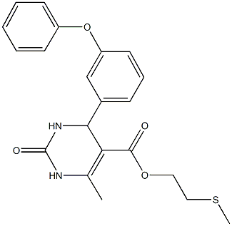 2-(methylsulfanyl)ethyl 6-methyl-2-oxo-4-(3-phenoxyphenyl)-1,2,3,4-tetrahydro-5-pyrimidinecarboxylate Struktur