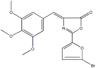 2-(5-bromo-2-furyl)-4-(3,4,5-trimethoxybenzylidene)-1,3-oxazol-5(4H)-one Struktur