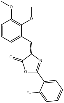 4-(2,3-dimethoxybenzylidene)-2-(2-fluorophenyl)-1,3-oxazol-5(4H)-one Struktur