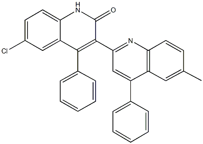 6-chloro-6'-methyl-4,4'-diphenyl-2',3-biquinolin-2(1H)-one Struktur