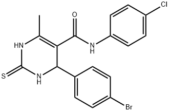 4-(4-bromophenyl)-N-(4-chlorophenyl)-6-methyl-2-thioxo-1,2,3,4-tetrahydropyrimidine-5-carboxamide Struktur