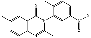 3-{5-nitro-2-methylphenyl}-6-iodo-2-methyl-4(3H)-quinazolinone Struktur